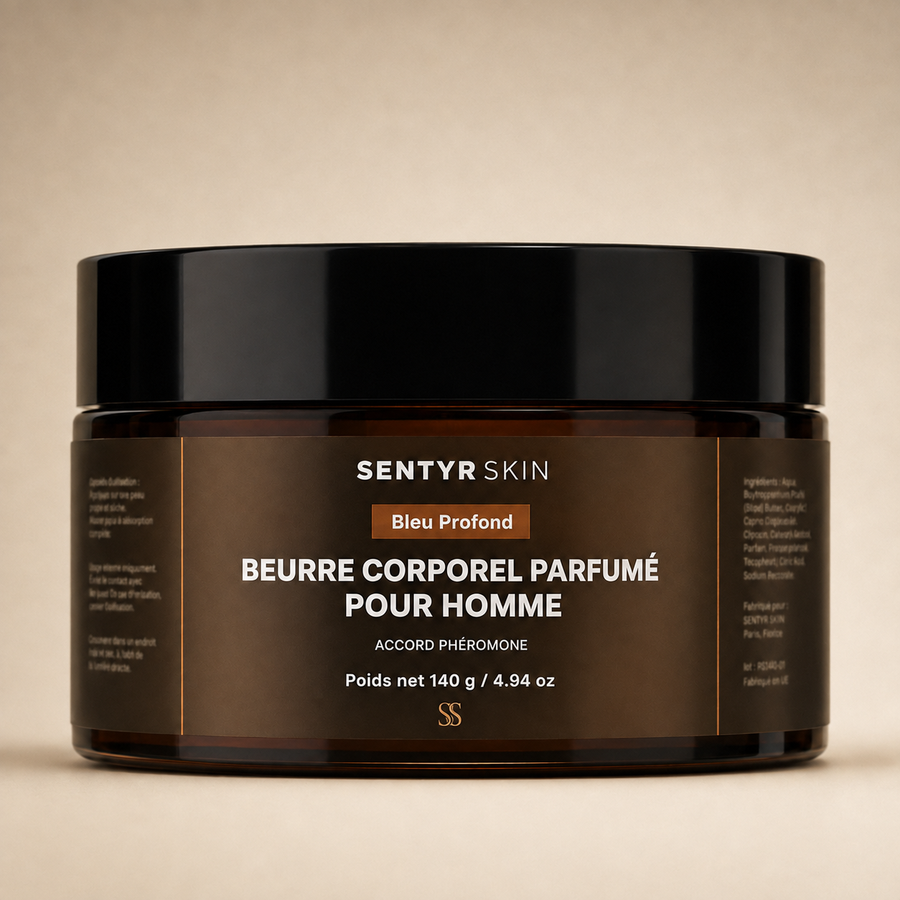 Bleu Profond — packaging Sentyr Skin 140 g